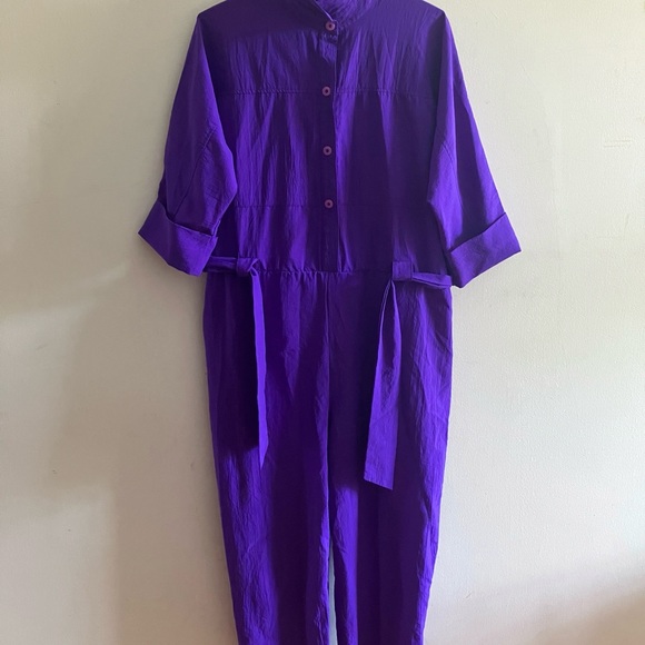 Vintage Purple Button-Up Jumpsuit - Picture 6 of 14